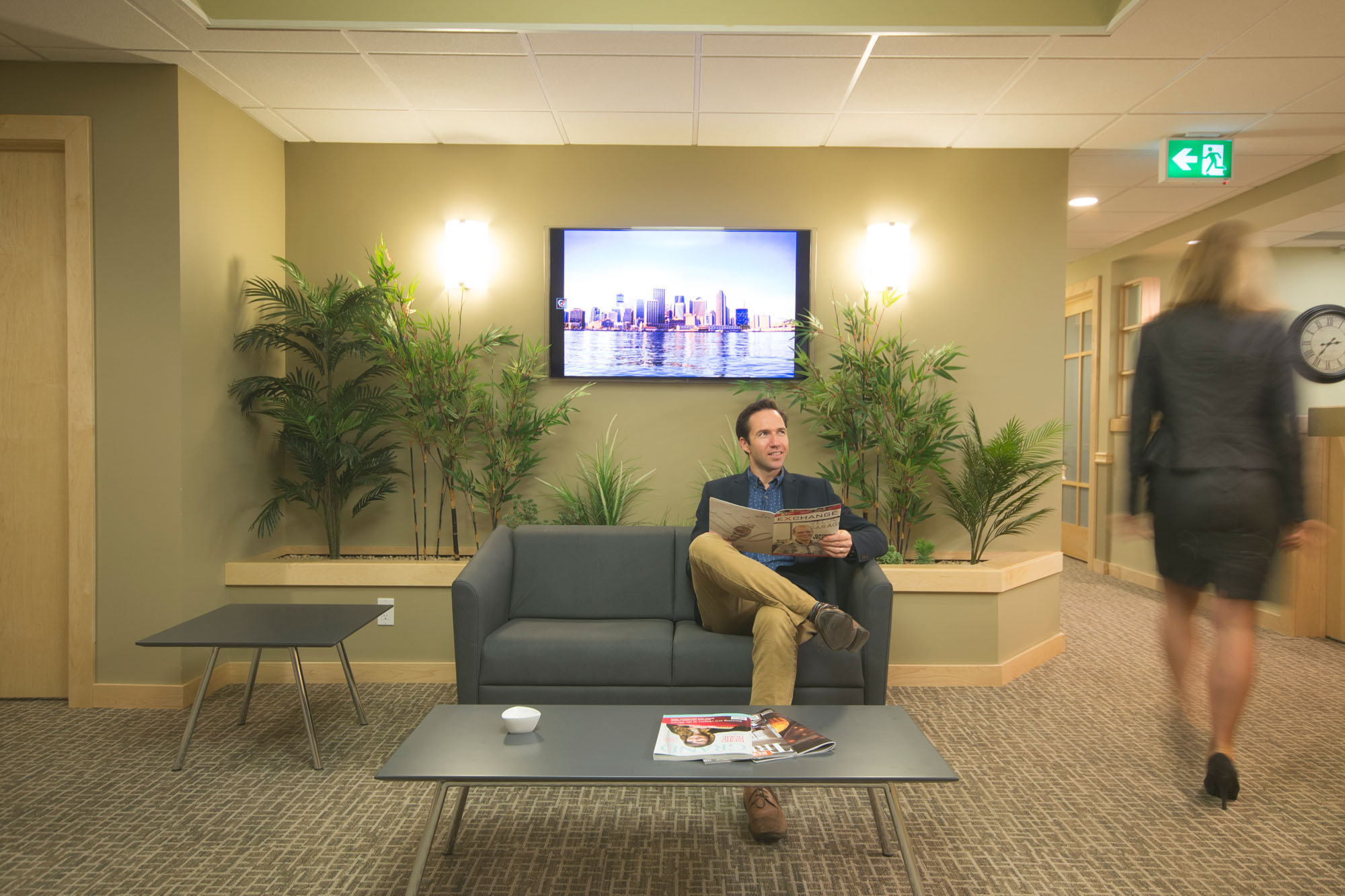 Comfortable waiting area for clients